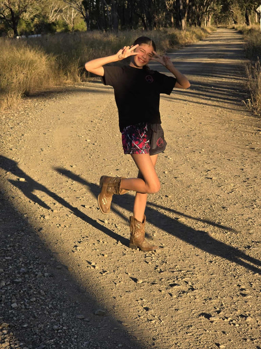 Kids Pink Camo Footy Pants