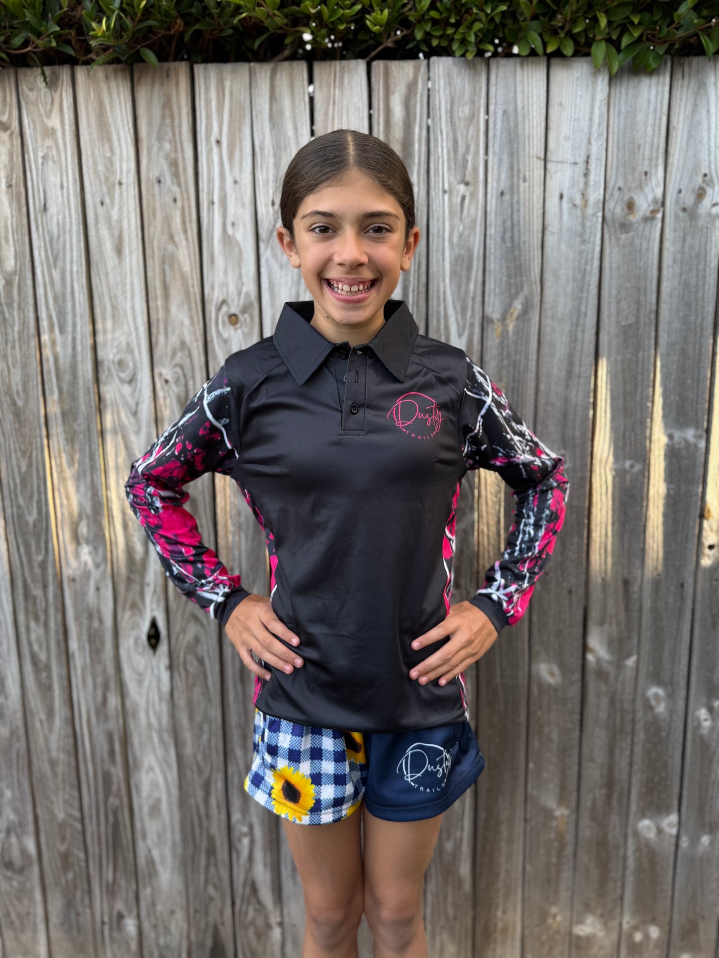 Kids Pink Fishing Jersey