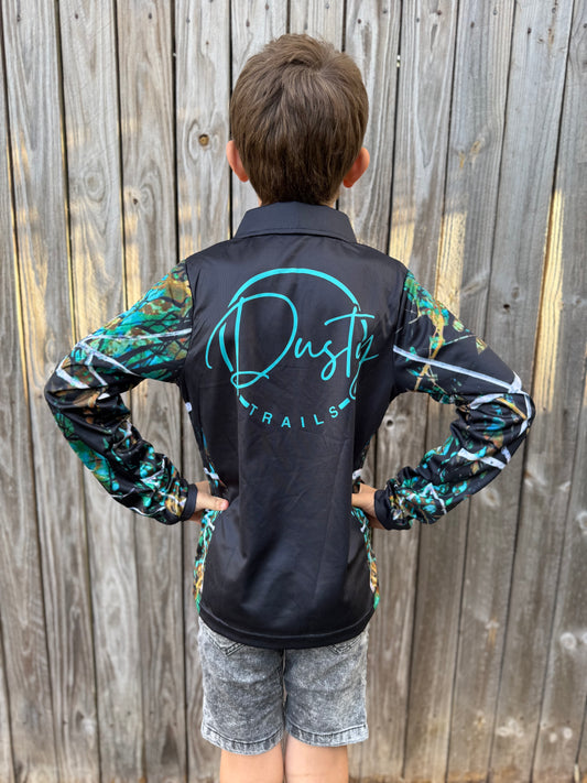 Kids Blue Fishing Jersey