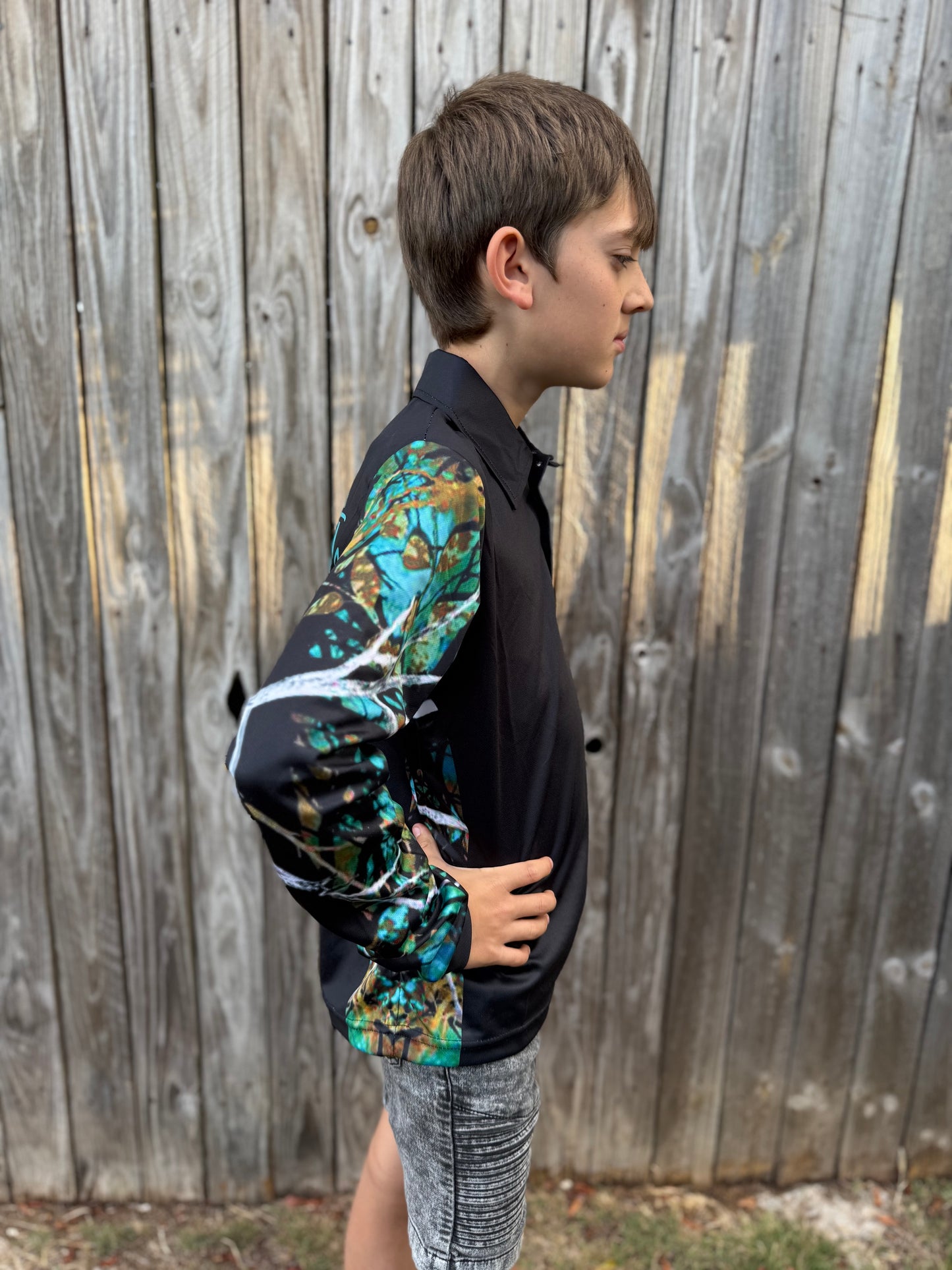 Kids Blue Fishing Jersey