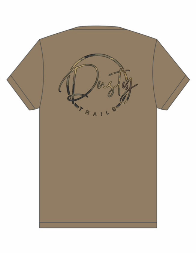Kids Brown T-Shirt Camo Logo