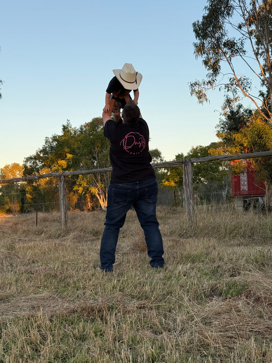 Black T-Shirt with Pink Logo