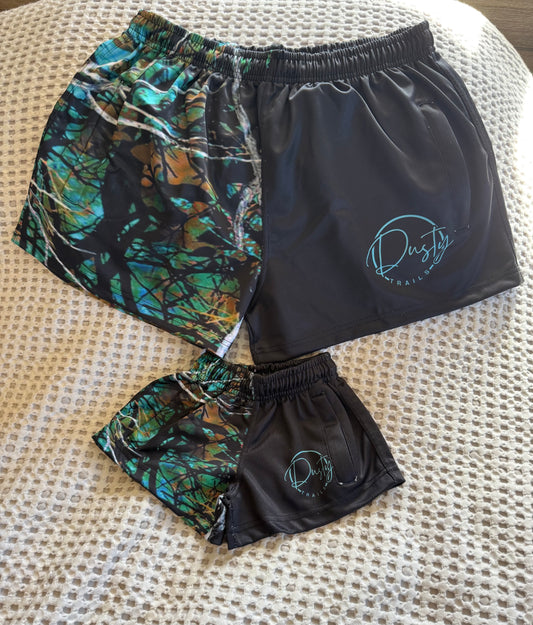 Kids Blue Camo Footy Pants